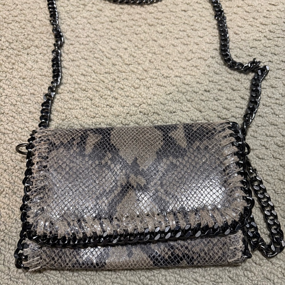 Sofia Italy Snake Print Crossbody Bag